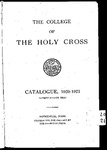 1920-1921 Catalog by College of the Holy Cross