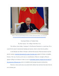 Fear-based Politics of Vladimir Putin by Ben Capocci