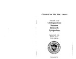 2006 Proceedings 13th Annual Summer Research Symposium by College of the Holy cross