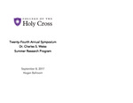 2017 Proceedings 24th Annual Summer Research Symposium by College of the Holy Cross